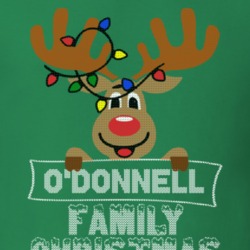 O'donnell Family Christmas Reindeer Knitted Look Christmas T Shir 35075223