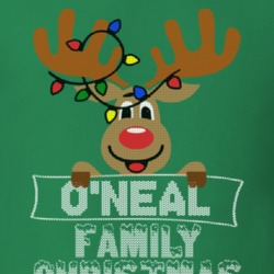 O'neal Family Christmas Reindeer Knitted Look Christmas T Shirt 35075224
