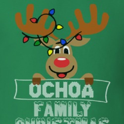 Ochoa Family Christmas Reindeer Knitted Look Christmas T Shirt 35075228