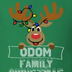 Odom Family Christmas Reindeer Knitted Look Christmas T Shirt 35075229