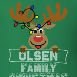 Olsen Family Christmas Reindeer Knitted Look Christmas T Shirt 35075232