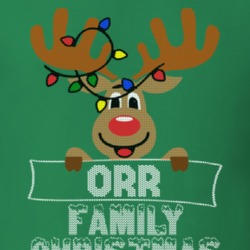 Orr Family Christmas Reindeer Knitted Look Christmas T Shirt 35075239