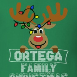 Ortega Family Christmas Reindeer Knitted Look Christmas T Shirt 35075241