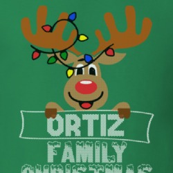 Ortiz Family Christmas Reindeer Knitted Look Christmas T Shirt 35075242