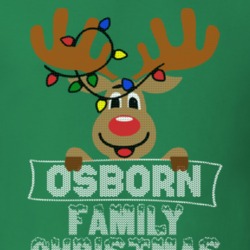 Osborn Family Christmas Reindeer Knitted Look Christmas T Shirt 35075244