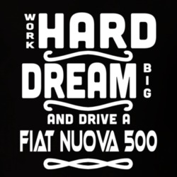 Fiat Nuova 500 Work Hard Dream Big Car Enthusiast T Shirt 35571129
