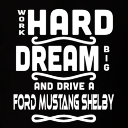 Ford Mustang Shelby Work Hard Dream Big Car Enthusiast T Shirt 35571145