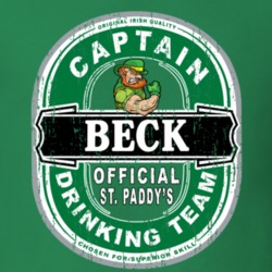 Beck Captain Official Drinking Team St Patricks T Shirt 35724429