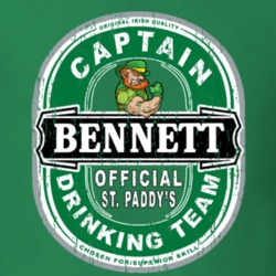 Bennett Captain Official Drinking Team St Patricks T Shirt 35724436