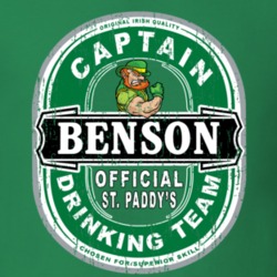 Benson Captain Official Drinking Team St Patricks T Shirt 35724437
