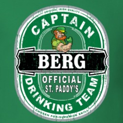 Berg Captain Official Drinking Team St Patricks T Shirt 35724440