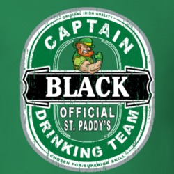 Black Captain Official Drinking Team St Patricks T Shirt 35724447