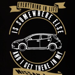 Nissan Leaf Everything Is Somewhere Else I Get There In My Car T Shirt 35853720