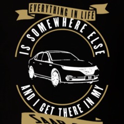 Saab 9-3 Everything Is Somewhere Else I Get There In My Car T Shirt 35861403