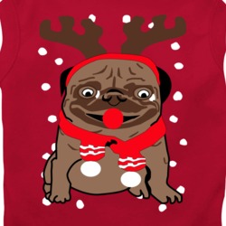 Pug Christmas Reindeer Antlers Cute Dog T shirt 36601734