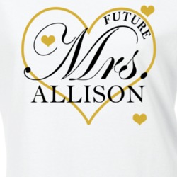 Future Mrs Allison Gold Hearts Engagement T Shirt 38596059