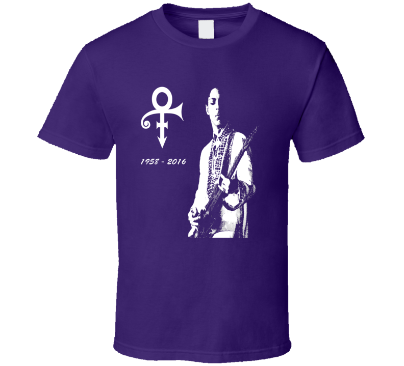 Prince Tribute RIP Purple Rain 1999 Cinnamon Girl with guitar on stage poster style vintage t-shirt