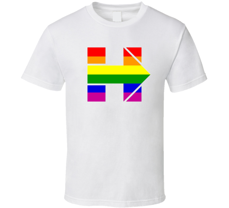 Hillary Clinton Rainbow H LGBT Supporter T Shirt