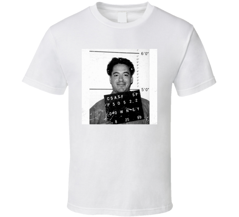 Robert Downey Jr 1999 Celebrity Mugshot T Shirt