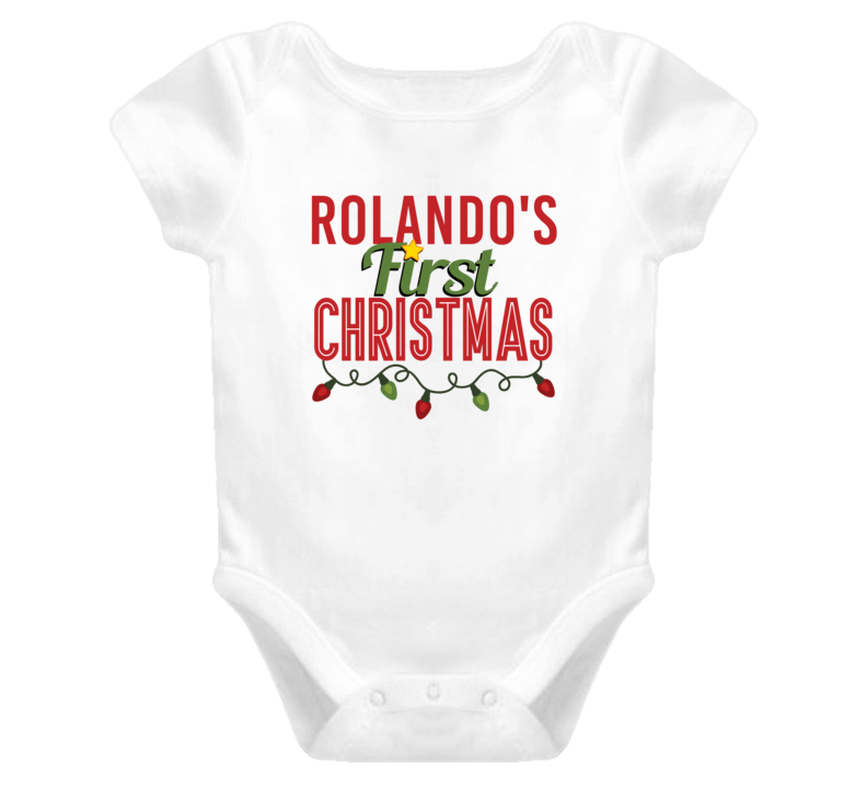 Rolando First Christmas Cute Personalized Name Holiday Gift Baby One P Rolando First Christmas Cute Personalized Name Holiday Gift Baby One P