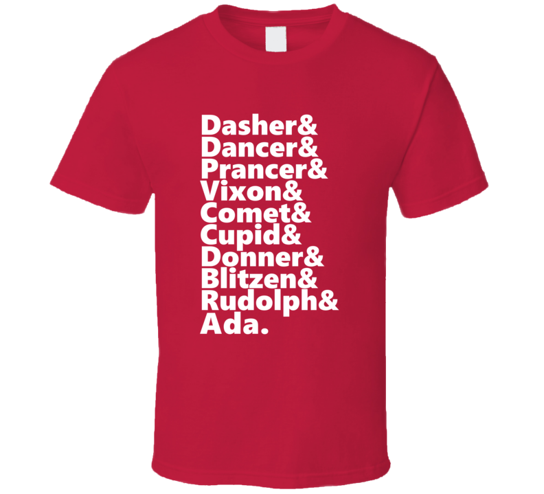 Reindeer Rudolph And Ada Personalized First Name Holiday Gift T Shirt Reindeer Rudolph And Ada Personalized First Name Holiday Gift T Shirt