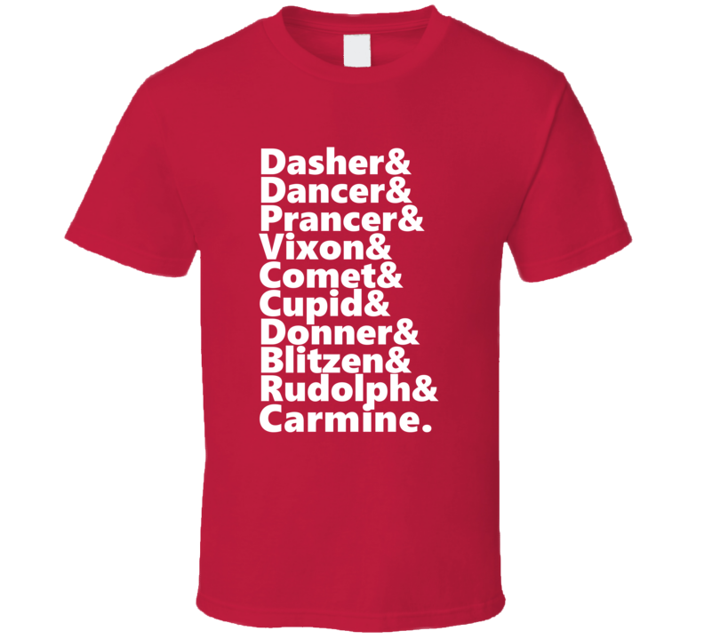 Reindeer Rudolph And Carmine Personalized First Name Holiday Gift T Shirt