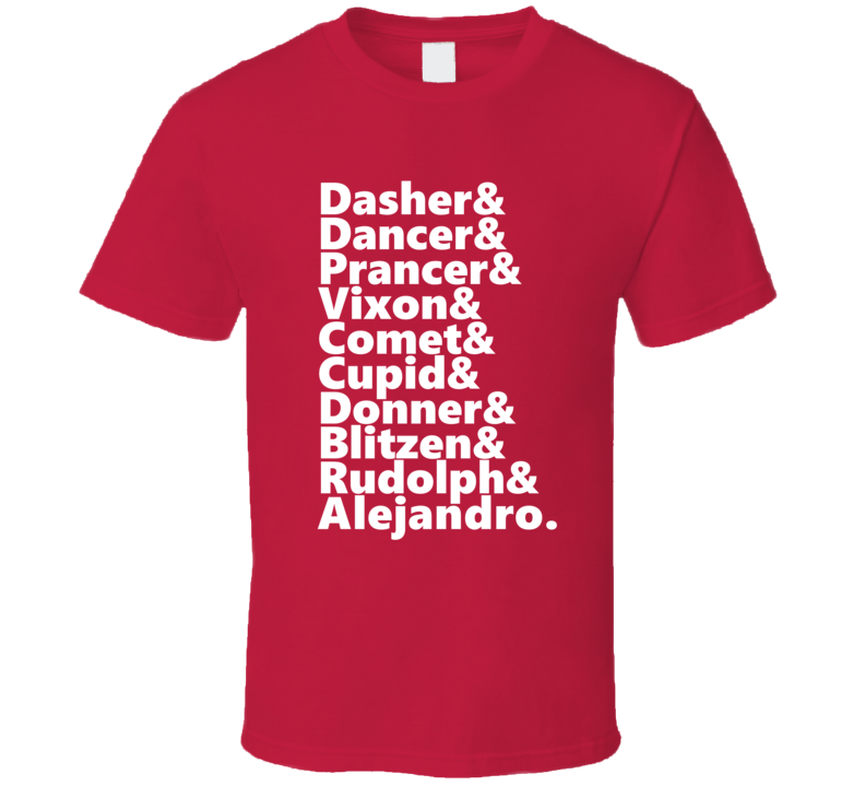 Reindeer Rudolph And Alejandro Personalized First Name Holiday Gift T Shirt