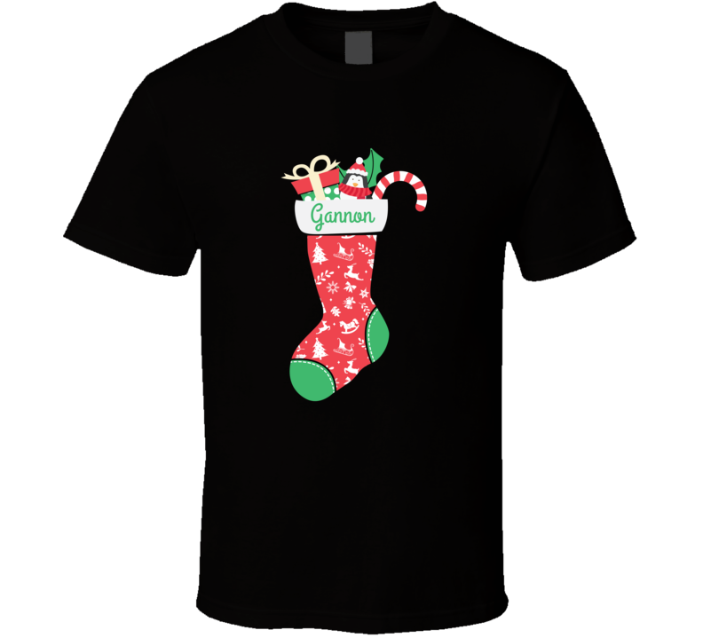 Gannon Personalized First Name Christmas Stocking Funny Holiday Gift T
