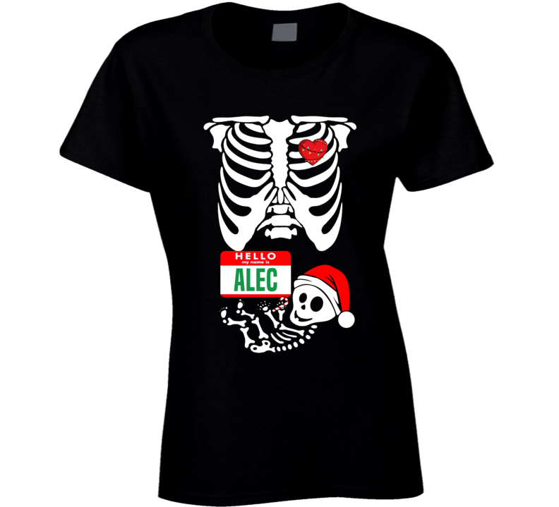 Baby Alec Custom Christmas Holiday Nametag X Ray Skeleton Maternity T Baby Alec Custom Christmas Holiday Nametag X Ray Skeleton Maternity T