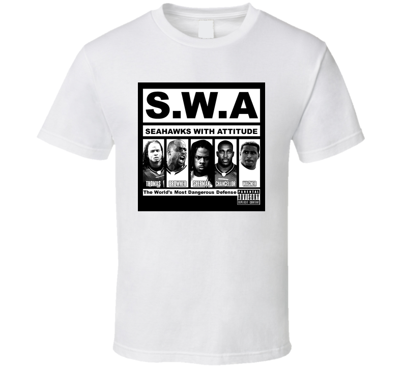 Seahwaks With Attitude Swa Richard Sherman Booby Wagner Football Classic Cotton Unisex T Shirt Seahwaks With Attitude Swa Richard Sherman Booby Wagner Football Classic Cotton Unisex T Shirt