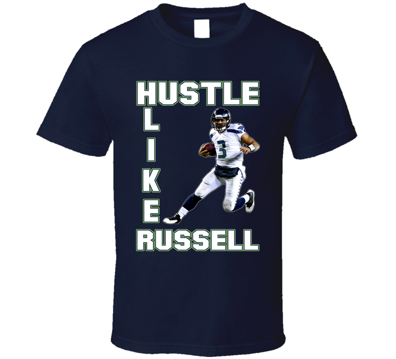 Russell Wilson Seattle Quarterback Hustle Like Russell Classic Cotton Unisex T Shirt