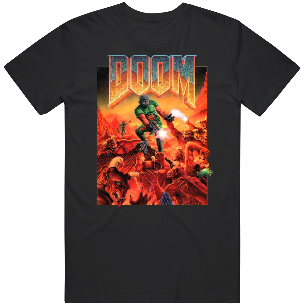 Doom Video Game Cover Cotton Unisex T Shirt