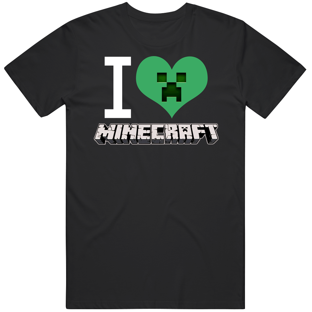 I Love Minecraft Video Game Heart Cotton Unisex T Shirt I Love Minecraft Video Game Heart Cotton Unisex T Shirt