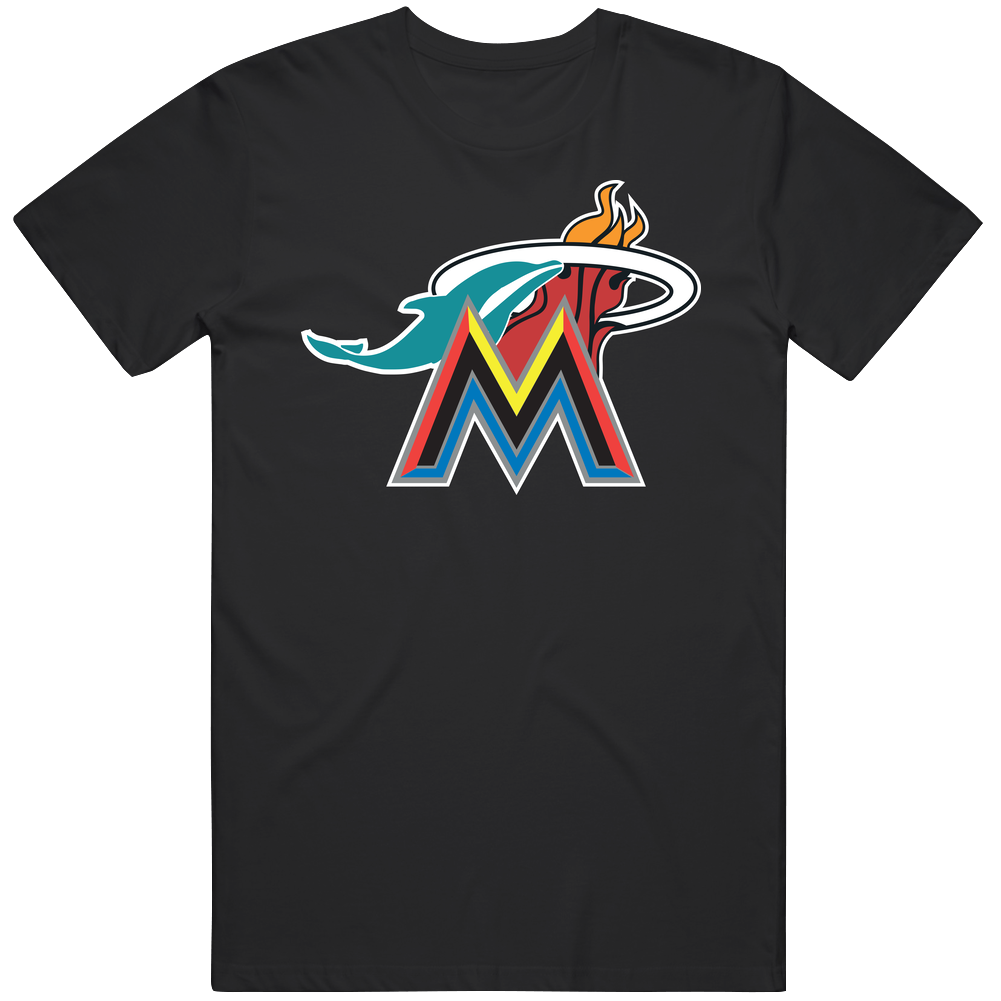 Miami Florida Pro Sports Teams Logo Mashup City Pride Fan Cotton Unisex T Shirt Miami Florida Pro Sports Teams Logo Mashup City Pride Fan Cotton Unisex T Shirt