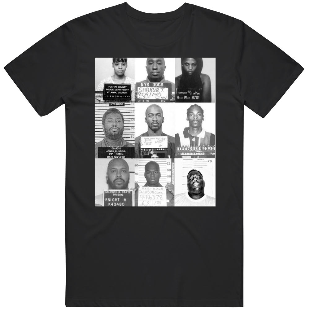 Famous Rappers Mugshot Collage Rap Hip Hop Music Fan Takeoff T Shirt