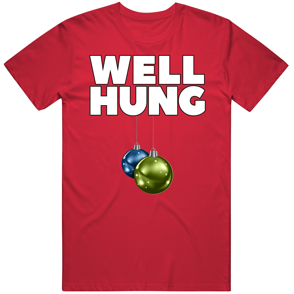 Well Hung Funny Christmas Balls Holiday Decoration Party Gift Vintage T Shirt