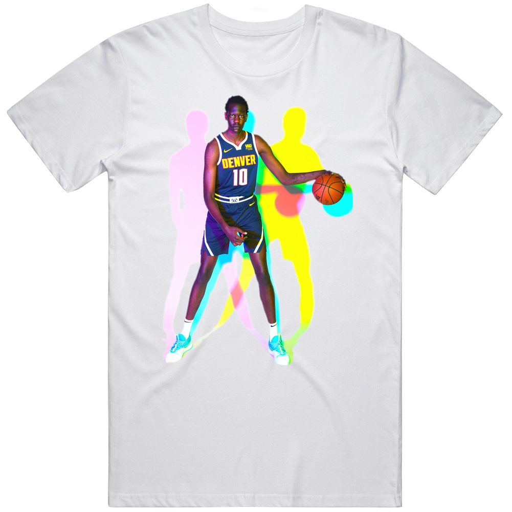 Bol Bol Denver Basketball Color Shadow Retro T Shirt Bol Bol Denver Basketball Color Shadow Retro T Shirt