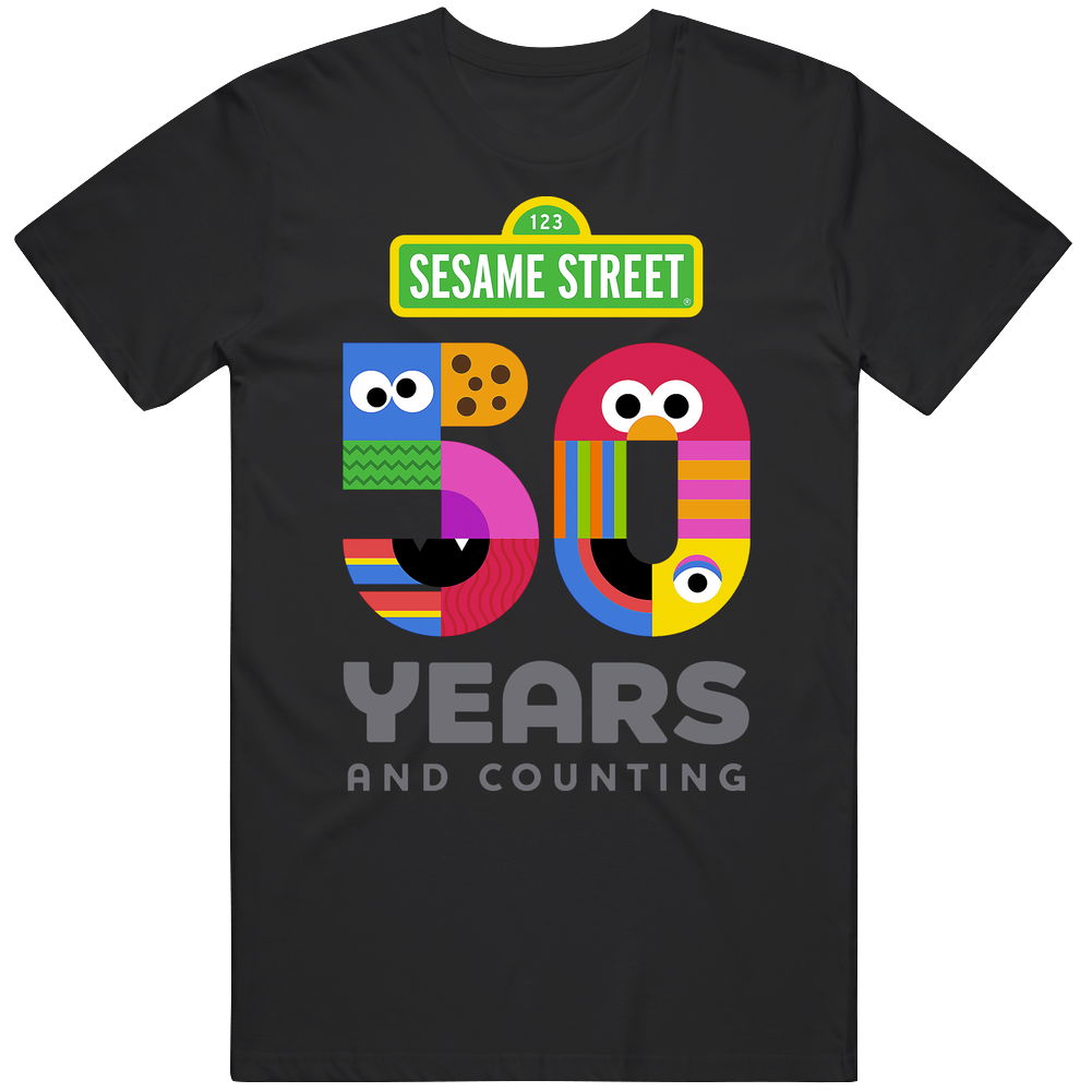 Sesame Street 50 Years Kids Tv Educational Tv Show Retro T Shirt