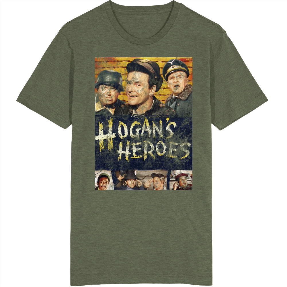 Hogan's Heroes 60s Tv Series Show Worn Look Vintage Unisex Retro T Shirt