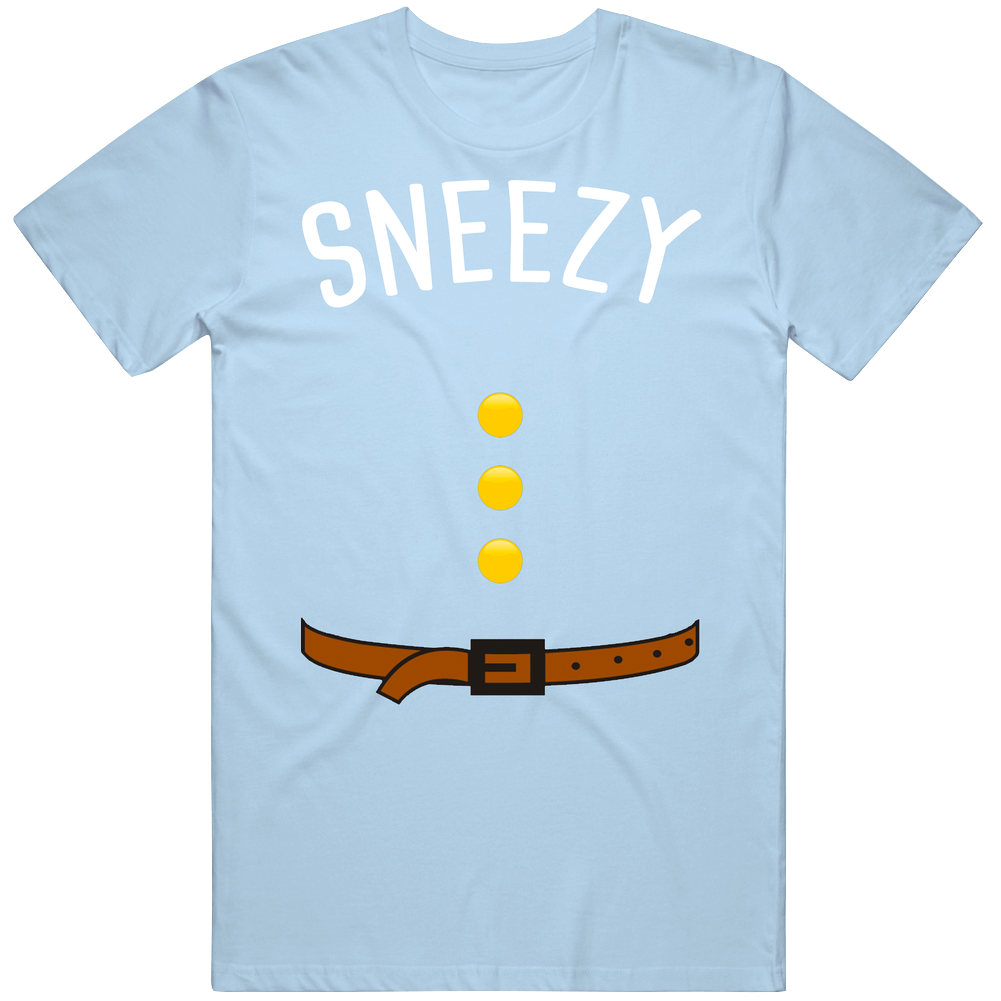 Sneezy Seven Dwarfs Belt Buttons Halloween retro T Shirt