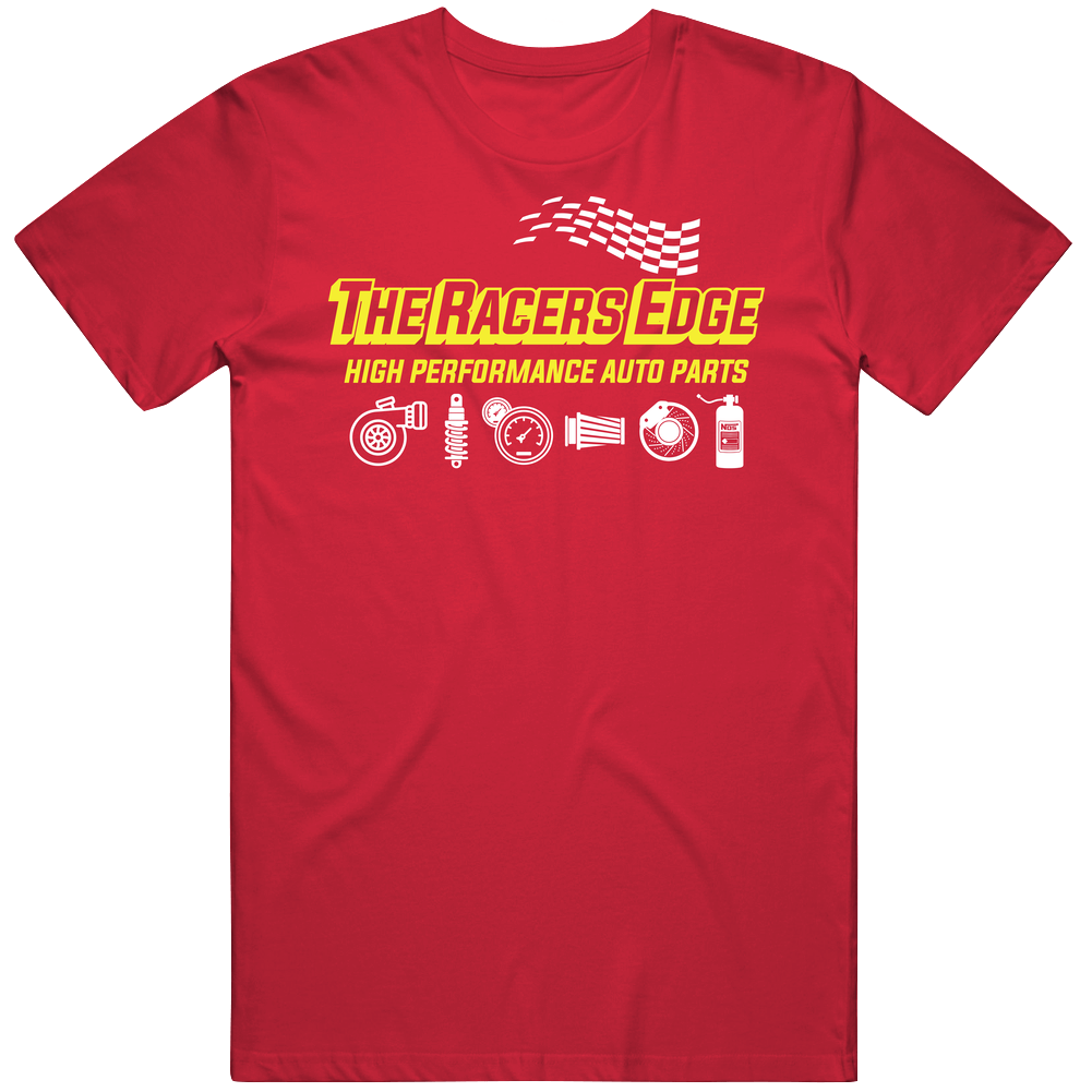 The Racers Edge High Performance Auto Parts Racing Modified Cars retro T Shirt The Racers Edge High Performance Auto Parts Racing Modified Cars retro T Shirt