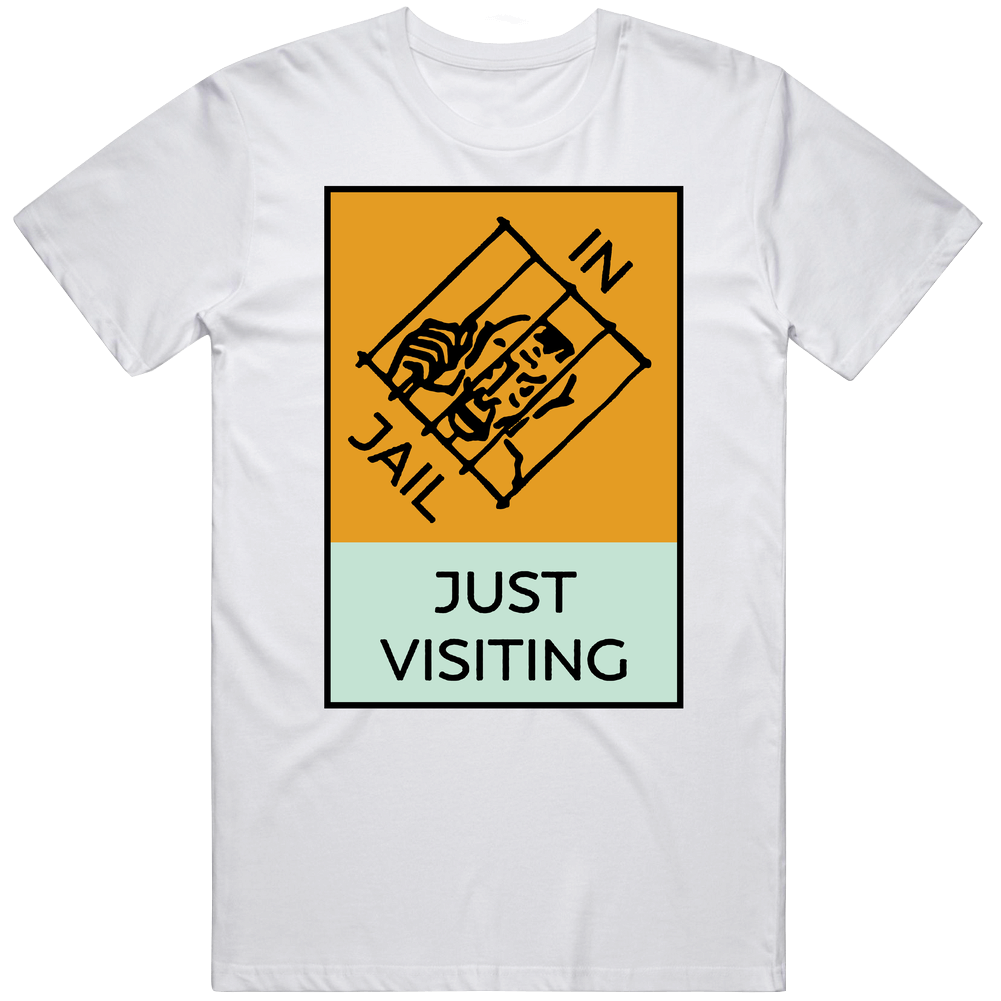 Monopoly Just Visiting In Jail Board Game Tile Game Lovers retro T Shirt Monopoly Just Visiting In Jail Board Game Tile Game Lovers retro T Shirt