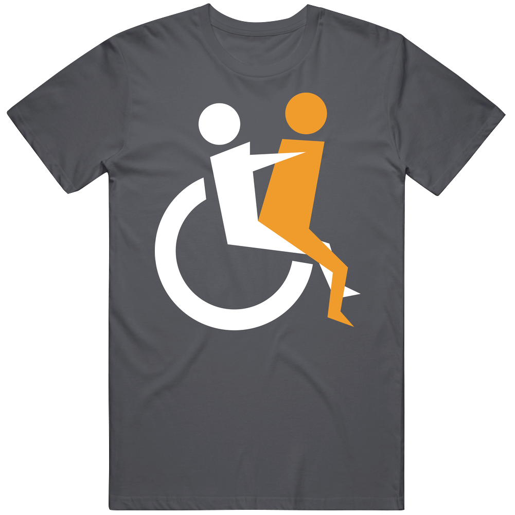Disabled Handicapped Wheelchair Sex Symbol Logo retro T Shirt