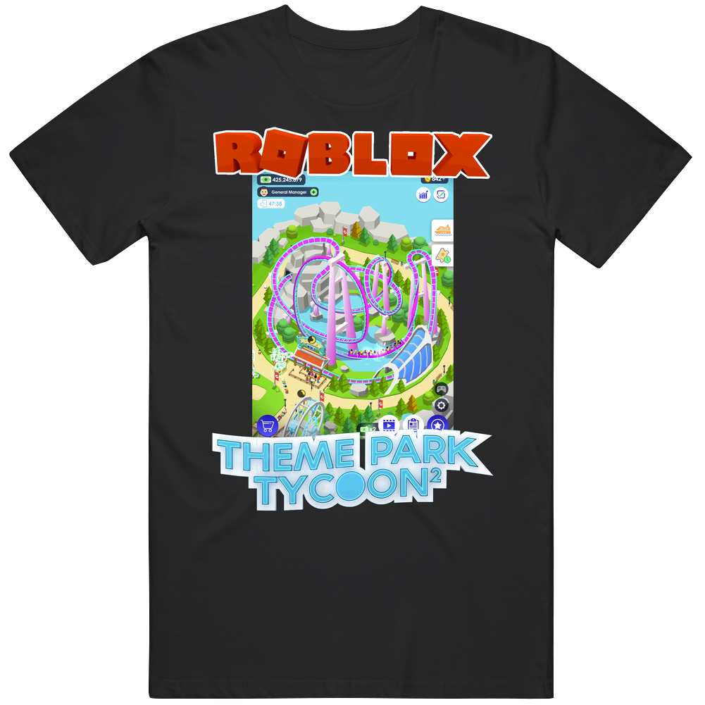 Roblox Theme Park Tycoon 2 Poster Video Game Gamer retro T Shirt Roblox Theme Park Tycoon 2 Poster Video Game Gamer retro T Shirt