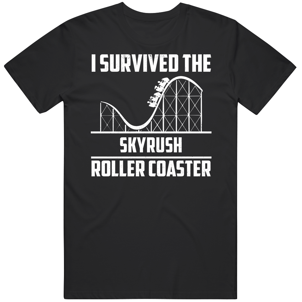 I Survived The Skyrush Roller Coaster Fan Retro T Shirt