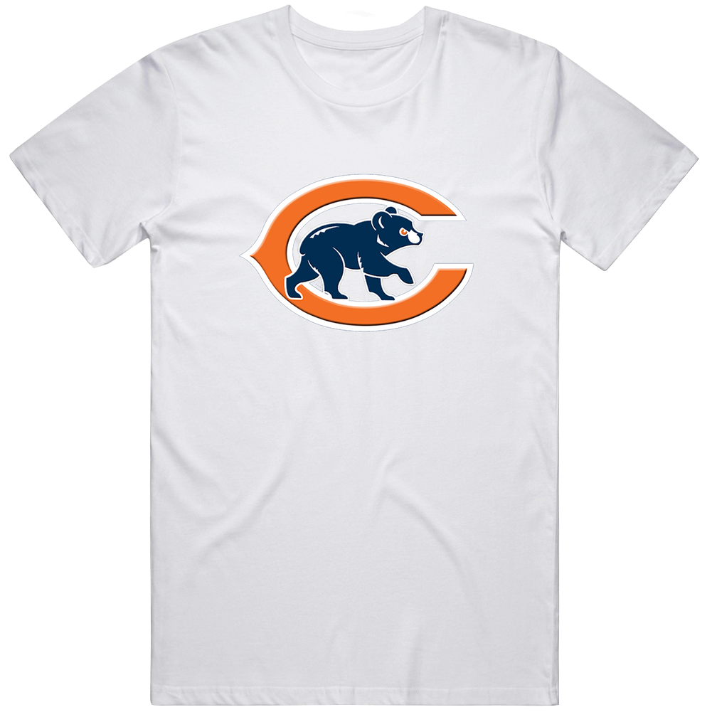 Chicago Bears And Chicago Cubs Combined Mash Up Logo Retro Classic T Shirt Chicago Bears And Chicago Cubs Combined Mash Up Logo Retro Classic T Shirt