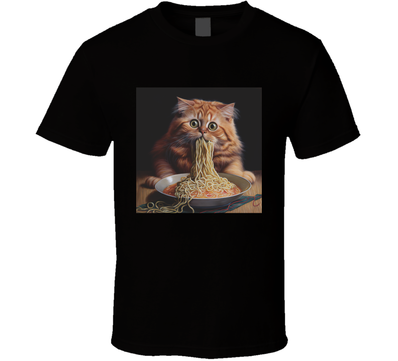 Cat Eating Spaghetti T Shirt Cat Eating Spaghetti T Shirt