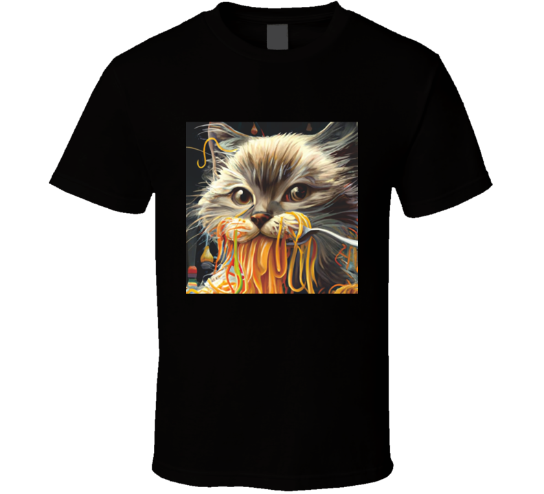 Cat Eating Spaghetti T Shirt Cat Eating Spaghetti T Shirt