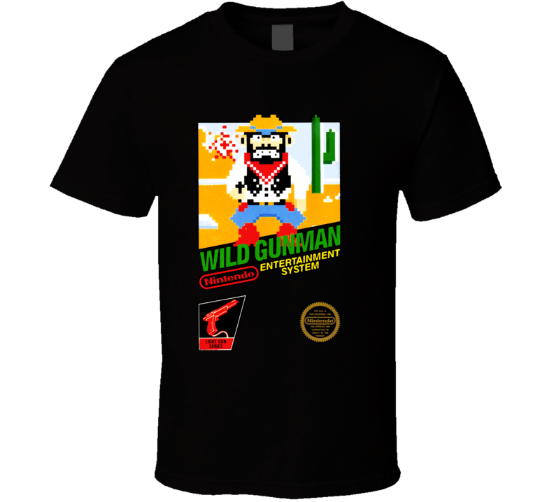 Wild Gunman NES Box Art Video Game T Shirt Wild Gunman NES Box Art Video Game T Shirt
