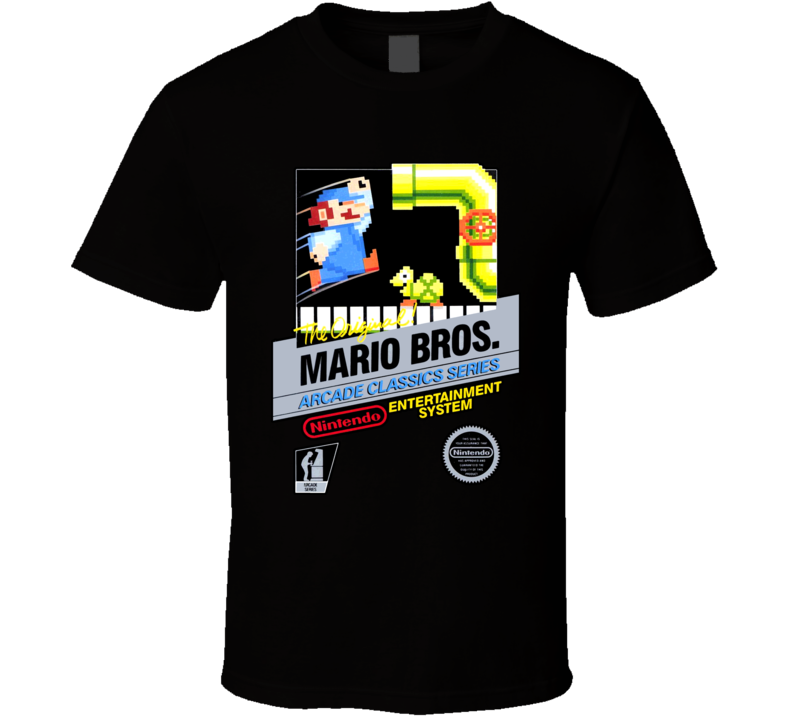 Original Mario Bros NES Box Art Video Game T Shirt Original Mario Bros NES Box Art Video Game T Shirt